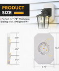 Two Pack Vinyl Siding Mounting Blocks With Built In Electrical Box For Outdoor Lights Easy Install Siding Kit Fits Half Inch Lap Double And 4 Inch White UV Resistant Textured Paintable Finish, 6.53in x 10.23in