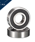 HiPicco 6004-2RS deep groove ball bearings, 20mm ID, 42mm OD, 12mm width, double rubber sealed, chrome steel, 2 pcs