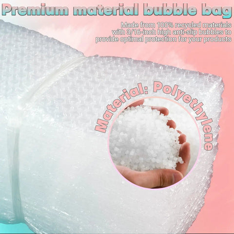 Pack Of 50 Clear 4x6 Bubble Pouches For Packing And Shipping Double Wall Cushioning Bags made of polyethylene with anti-slip texture