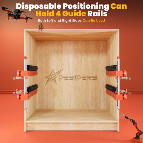 Adjustable Drawer Slide Jig With Toggle Clamp And Magnetic Arm For Precision Cabinet Installations on wooden frame