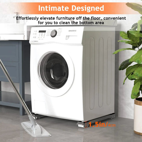 Washing machine on Extendable Appliance Dolly For Heavy Duty Moving, Adjustable Washing Machine And Refrigerator Stand Wheels