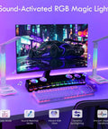 Gaming Desk Lamp With Music Sync RGB Lights Wireless Charger And USB Port Aluminum Alloy Touch Lamp For PC Setup