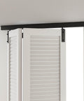 Box Rail Hardware For Bifold Sliding Barn Doors, Ceiling Mount Aluminum Alloy Track Kit For Two Doors, 60 Inch Length, installed view