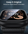 Apple Watch Ultra 49mm Screen Protector With Titanium Alloy Frame And 9H Tempered Glass For Ultra 3 2 1 Military Grade Protection