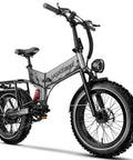 1500W Folding Electric Bike For Adults With Removable 52V 20Ah Battery, 70 Mile Max Range, 20x4 Fat Tire Ebike in Mountain Gray