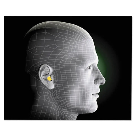 Illustration of Foam Ear Plugs With NRR 29 dB in ear of digital model