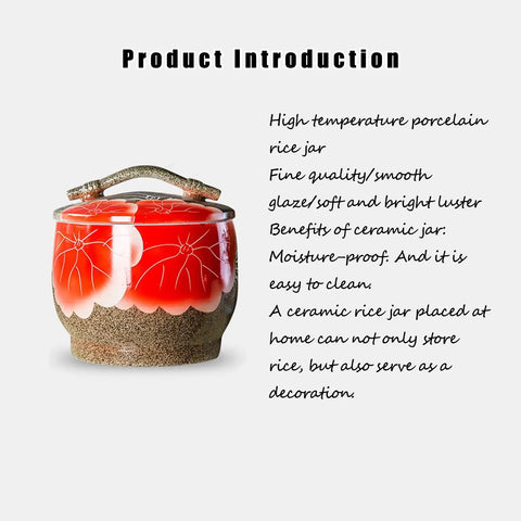 Vintage ceramic rice jar with floral design, high-temp porcelain storage for rice, flour, and coffee. Keep Your Kitchen Vibes On Point With This Vintage Ceramic Rice Jar Acting As Solid Porcelain Storage Tub For Flour Coffee Beans And Bulk Cereal With A Tight Snap Lid.