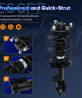 Drop In Ready Direct Replacement Complete Strut Assembly Front Left And Right For Hyundai Sonata 2012 2013 2014 And Kia Optima 2012 2013 2014 2015 Preassembled With Coil Spring Bearing Mount Bumper Boot Isolator, highlighting coil spring design and installation guides