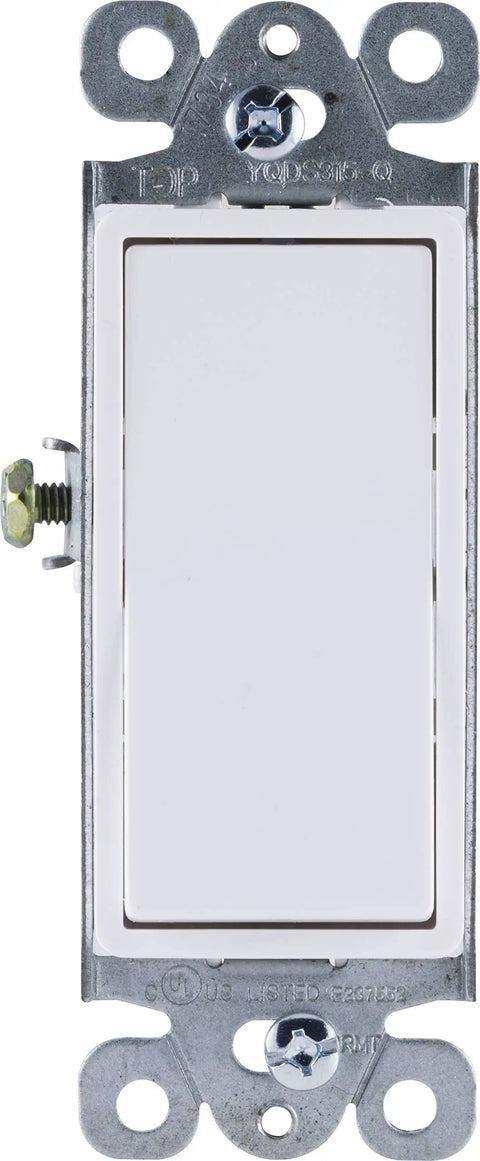 Five Pack Paddle Rocker Light Switches Single Pole On Off Replacement For Electrical Light Switches And Ceiling Fan Switches UL Listed White Grounding Switches For Easy Home Upgrades And DIY Projects