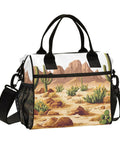 Desert Cactus Handle Insulated Lunch Bag Reusable Cooler With Adjustable Detachable Shoulder Strap Grab And Go Style