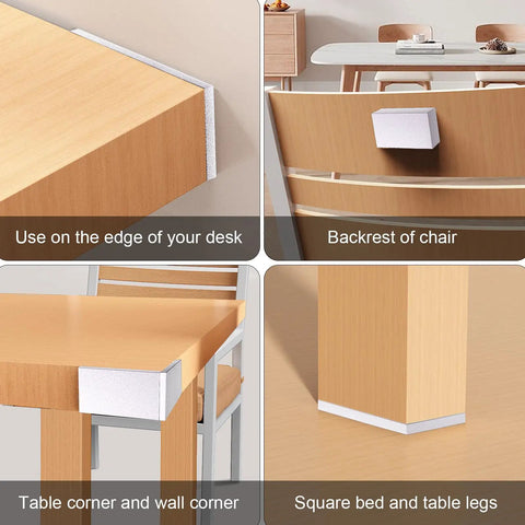 Gotta Love These Twenty Two Piece Eva Foam Headboard Stoppers And White Wall Pads on desk edge, chair backrest, and table corners.
