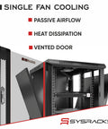 15U Wall Mount Server Rack Cabinet For 19 Inch Network Enclosures With 24 Inch Depth Built In Fan PDU And Two Shelves For IT Gear, showing vented door and cooling features.