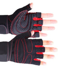 Fingerless Fitness Gloves With Wrist Wrap For Men And Women Breathable Non Slip Gym Gloves for Weightlifting