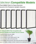 Six Pack 86889 Replacement Exhaust HEPA Filter Set for EF1 Vacs and Panasonic Uprights Compatible with Kenmore Canister