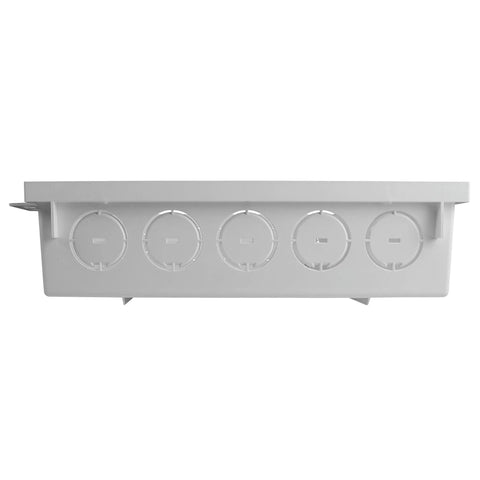 Side view of 30 Inch Media Enclosure For Home Networking And Cable Management, Recessed White ABS Box For Structured Wiring.