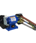 Level Up Your Garage Operation With This Hardcore One Horsepower Belt Sander And Bench Grinder Combo with 2x48 inch belt for grinding.