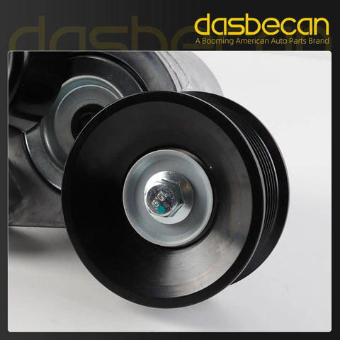 Premium Drive Belt Tensioner Pulley Kit For Ford E350 E450 F250 F350 Super Duty 1998-2003 Replaces BT-50 F8UZ6B209CA Heavy Duty Parts black pulley close-up