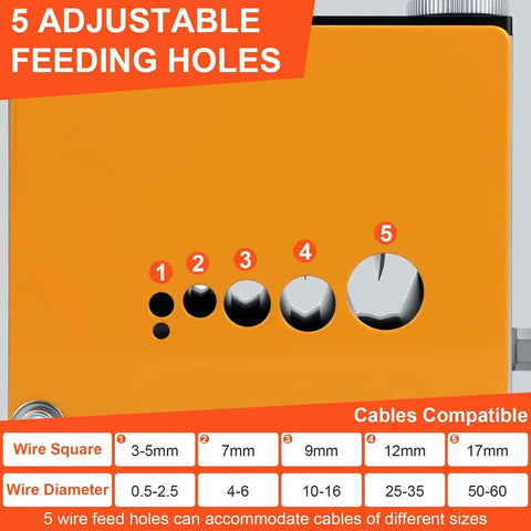 Pro Grade Cable Stripper Tool For 3 To 17mm Wires With 6 Channel And 5 Blades Drill Powered showing 5 adjustable feeding holes