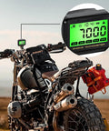 Digital Tachometer With RPM Alarm And Hour Meter on motorbike, compact engine gauge for snowmobiles, motorbikes, go karts, lawn mowers