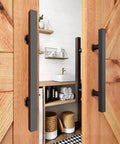 24 Inch Matte Black H-Shape Double-Sided Barn Door Pull Handle Set For Glass And Wood Doors Stainless Steel 2 Pack No-Fuss Install