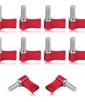10 Pack M6 17mm Thumb Screws With Handle Red Rotating Knob Adjustable Lever Single Wing Easy Install No Tools Required