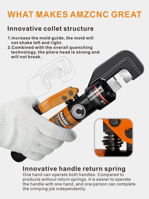 8 Ton Hydraulic Wire Rope Crimping Tool For Stainless Cable Railing Fittings, Hand Swager And Cutter Kit detail image