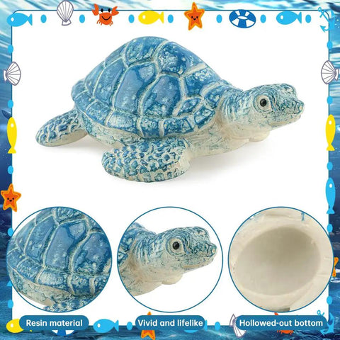 Snazzy Sea Turtle Toilet Bolt Covers Two Pack Ceramic Screw Caps For Bathroom Bowl Anchor Nuts No Sweat Swap Restroom Floor Hardware Total Bathroom Vibe Upgrade with vivid blue design and textured shell.