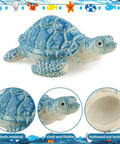 Totally Adorable Turtle Toilet Bolt Covers, Ceramic Screw Caps For Bathroom Decor, Fits Like A Glove. Detailed blue turtle sculpture.