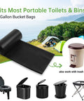 On The Go Eco Friendly Portable Toilet Replacement Bags 30 Liter 25 Count 1.5 Mil Thick Compostable Toilet Bags with camping scene