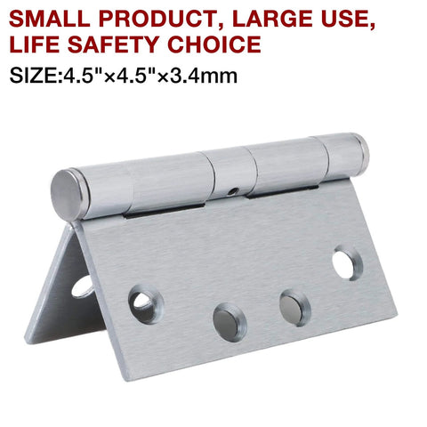 1 Pack Satin Chrome Door Hinges Four And A Half Inch By Four And A Half Inch Heavy Duty Industrial Grade Full Mortise Square Interior Exterior Hinge