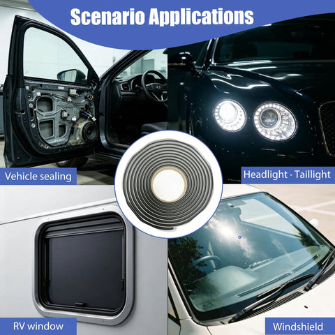Heavy Duty Butyl Tape Sealant For Headlights And Tail Lights used for vehicle sealing, headlights, taillights, RV windows, and windshields.