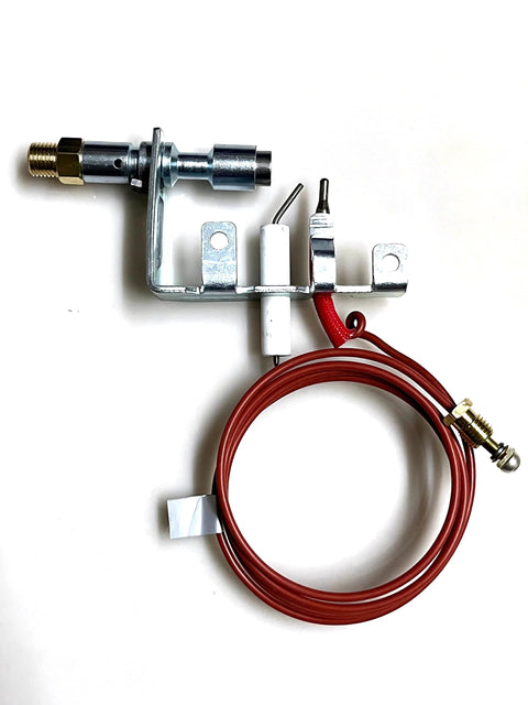 F270398 ODS natural gas pilot assembly with red hose and mounting bracket for Mr Heater/Heat Star vent-free heaters