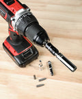 2 In 1 Socket Bit Holder For One Quarter Inch Drive Sockets And Bits With Quick Change Mechanism attached to a drill