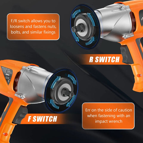 8.5 Amp Electric Impact Wrench One Half Inch Drive 450 Nm Max Torque Corded Power Tool With Four Sockets Hog Ring Anvil