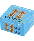 Box of 3/4 Inch Brass Garden Hose Adapters Set, 4 Pack With Double Male And Double Female Couplers and Extra Washers