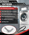 Dryer Idler Pulley And Drive Belt Kit 134793511 137315300 alongside dryer and symptom list