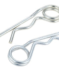 Beefed Up Heavy Duty Steel Double Coil R Clip Hair Pins Set For Trailers Trucks Boats Strollers And Cargo Gear Retaining Cotter Pins