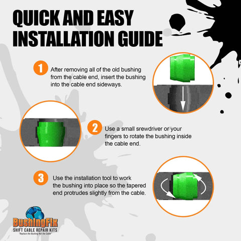 Si2Kit Automatic Transmission Shift Cable Bushing Repair Kit installation guide with step-by-step instructions and images.