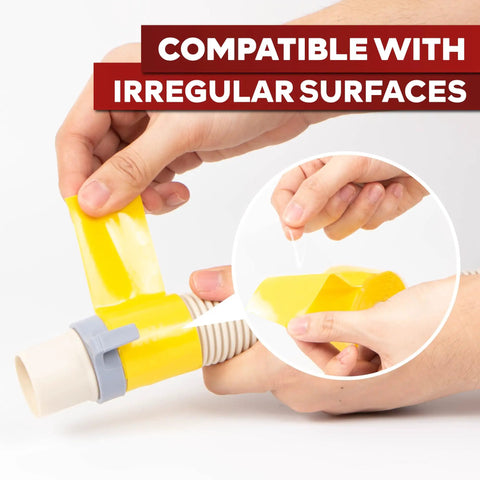 Applying Go To Self Fusing Silicone Tape Pro Yellow 1.5 Inch By 15 Feet Thick 30 Mil Non Adhesive Repair Tape on hose