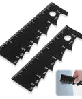 Dead On Sheet Metal Scribe Set Two Pieces Heavy Duty Layout Marking Tool With Adjustable Depth Gauge showing laser etched scale.