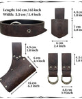 Medieval Belt Accessory Set 5 Piece For Renaissance Costumes With Viking Horn Belt Holster Dagger Holster Sword Frog