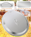Fire Pit Lid For Solo Stove Bonfire 19.5 Inch Stainless Steel Cover For Outdoor Camping And Backyard Use All Weather Shield
