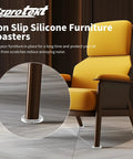 No Slip Furniture Pads 16 Pcs 1.6 Inch Round Rubber Caster Cups Anti Skid Coasters For Hardwood Floors installed under chair legs