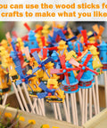 Colorful decorative crafts made with Premium Unfinished Wooden Dowel Rods Top Notch For Knocking Out Weekend Diy Crafts And Home Decor Upgrades Along With Party Displays Featuring Smooth Quarter Inch By Six In Sticks.