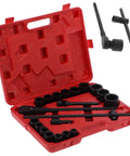 Get This Insane 21 Piece Deep Impact Socket Set With 3/4 And Two Inch Heads For Heavy Duty Vehicle Repair Jobs Making Mechanics Look Like Total Bosses Who Ace Every Tough Job Under The Hood Fast, red case with black steel sockets