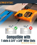 Universal Featherboard Kit For Table Saw Router And Band Saw Fits Miter Slots To Knock Out Kickback Comes Loaded With Brackets. Image showing compatibility with T-slots and miter slots.