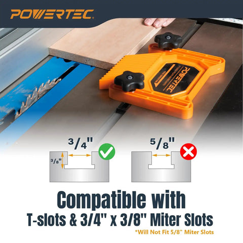 Universal Featherboard Kit For Table Saw Router And Band Saw Fits Miter Slots To Knock Out Kickback Comes Loaded With Brackets. Image showing compatibility with T-slots and miter slots.