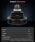 Dimensions of beefed up engine harmonic balancer crankshaft pulley replacement for Ford Ranger 2001 2011 and compatible models.