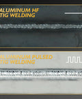 Close-up of aluminum welds made with Beast Mode Six In One 200A AC DC TIG Welder With Pulse Dual Voltage 110V 220V IGBT Inverter