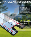 Classic Golf Putting Mirror For Alignment And Consistency Training On The Go Portable 12 By 6 Inch Practice Mirror acrylic surface